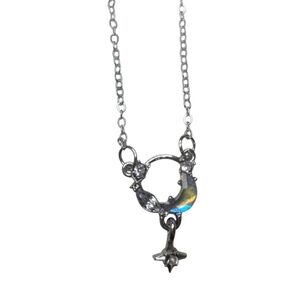 Silver Moon and Star Necklace
